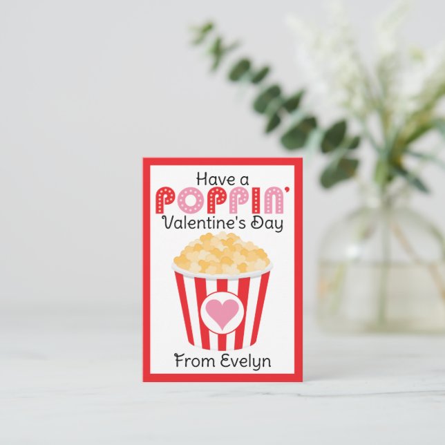 Carte De Correspondance La Saint-Valentin du pop-corn | La Saint-Valentin  (Debout devant)