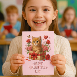Carte De Correspondance La Saint-Valentin en classe de maternelle Chaton m