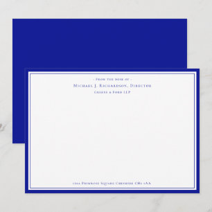 Carte De Correspondance L'amiral Blue Business Monogramme du bureau de