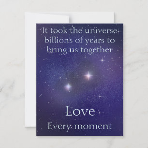 Carte De Correspondance L'amour écrit dans les étoiles Paroles sentimental