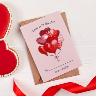 Carte De Correspondance L'amour est dans l'air Heart Balloon KIDS Valentin
