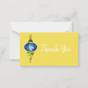 Carte De Correspondance Lampes turques bleues mosaïque art aquarelle