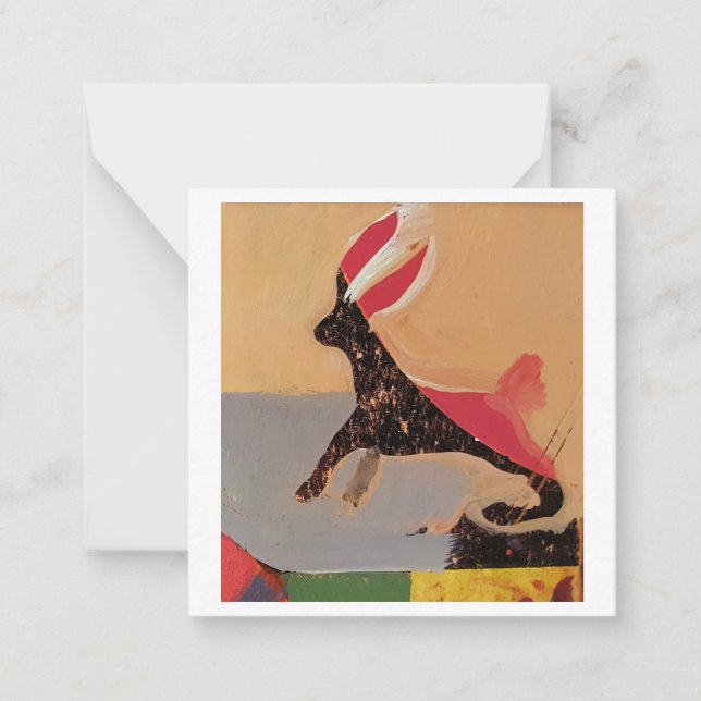 Carte De Correspondance Lapin à queue rouge (Devant)