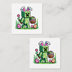 Carte De Correspondance Lapin de jeu pixel de Pâques Chasse aux œufs