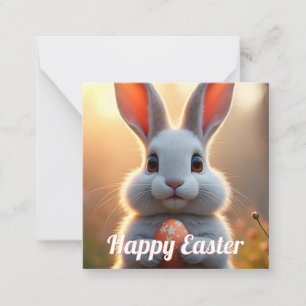Carte De Correspondance Lapin de Pâques heureux dans la magie du printemps
