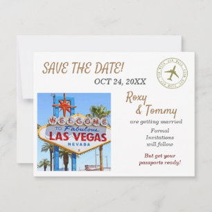 Carte De Correspondance Las Vegas Mariage, Save the Date
