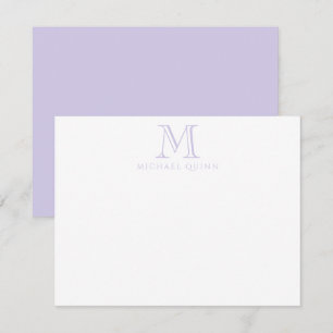Carte De Correspondance Lavendar Initiales Nom Monogramme