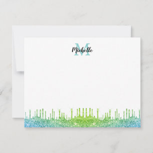 Carte De Correspondance Lecteurs de Parties scintillant Ombre Turquoise mo