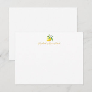 Carte De Correspondance Lémon botanique fleuri jaune moderne