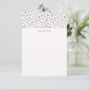 Carte De Correspondance Leopard rose gris personnalisé