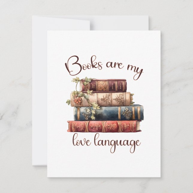 Carte De Correspondance Les Livres Sont Ma Langue D'Amour (Devant)