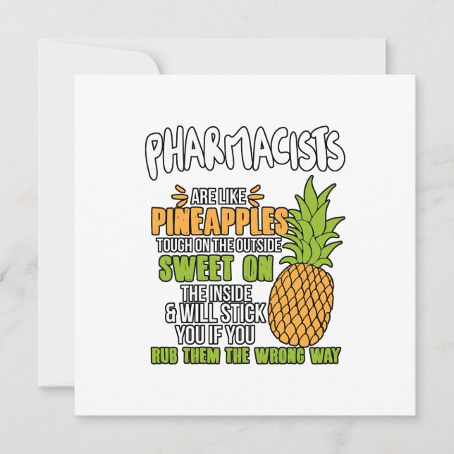 Carte De Correspondance Les Pharmaciens Sont Comme Des Ananas. (Devant)