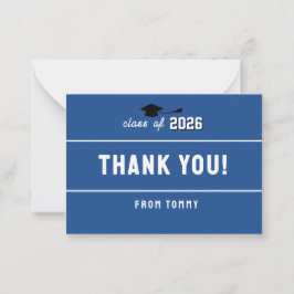 Carte De Correspondance Letterman Graduation Blue