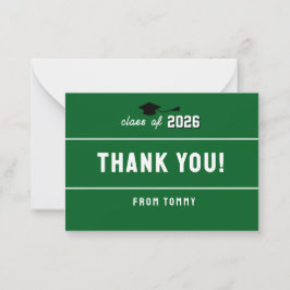 Carte De Correspondance Letterman Graduation School Colors Green