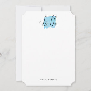 Carte De Correspondance Lettré à la main Bonjour Moderne Stationery person