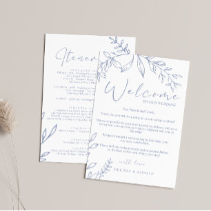 Carte De Correspondance Lettre de bienvenue et itinéraire Fleurs Periwinkl