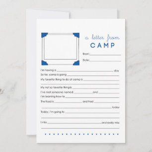 Carte De Correspondance Lettre de la papeterie de camp