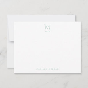 Carte De Correspondance Lettres initiales modernes presse simple Seaglass