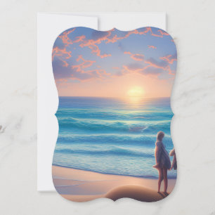 Carte De Correspondance Lever du soleil du matin au-dessus d'une vague dou