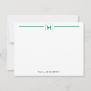 Carte De Correspondance Ligne minimaliste minimaliste de base Forêt vert M