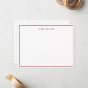 Carte De Correspondance Ligne Rouge Bordure Couple Mariage Fiançailles Per