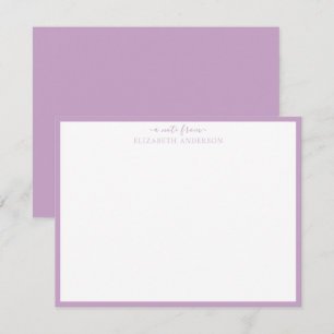 Carte De Correspondance Lilac 'A Note From' Classic Border Note Card