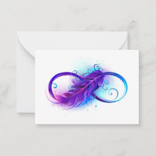 Carte De Correspondance L'infini avec plume violette