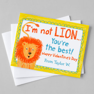 Carte De Correspondance Lion Classroom Valentine Card