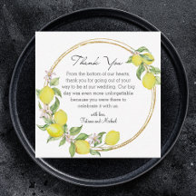 l'italie toscane aquarelle citrons mariage merci
