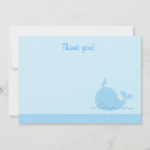 Carte De Correspondance Little Blue Whale Flat Merci notes