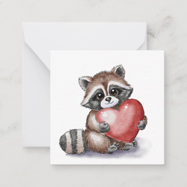 Carte De Correspondance Little Raccoon Flat  (Devant)