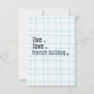 Carte De Correspondance Live Love French Bulldog Français