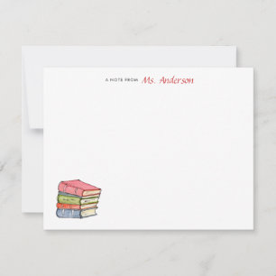 Carte De Correspondance Livres aquarelle Appartements personnalisés