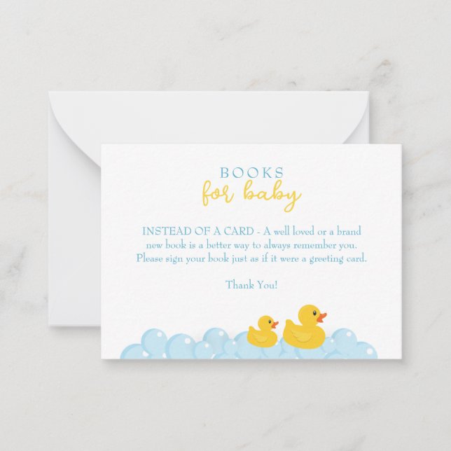 Carte De Correspondance Livres en caoutchouc pour bébé | Sho Ducky Jaune (Devant)