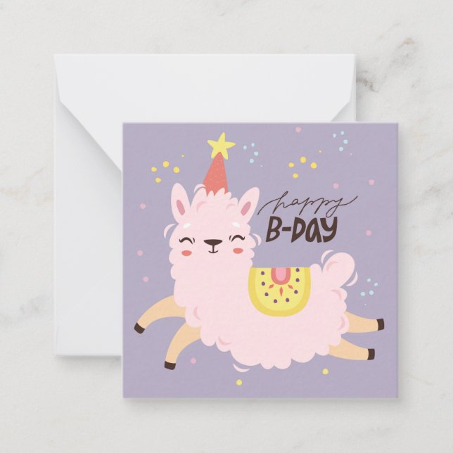 Carte De Correspondance Llama d'anniversaire (Devant)
