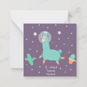 Carte De Correspondance Llama de l'espace