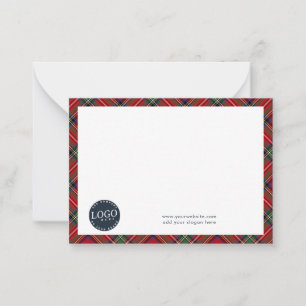 Carte De Correspondance Logo d'entreprise Employés Plaid Tartan