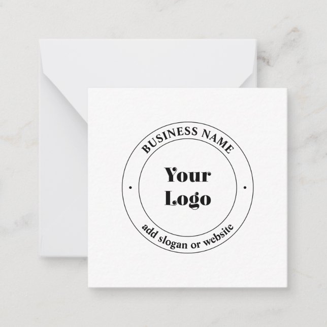 Carte De Correspondance Logo d'entreprise et texte promotionnel | Blanc (Devant)