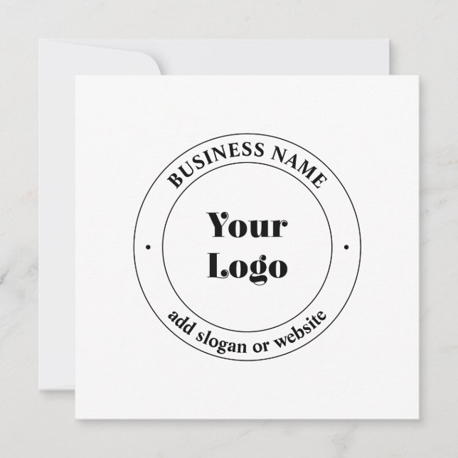 Carte De Correspondance Logo d'entreprise et texte promotionnel | Blanc (Devant)