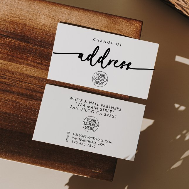 Carte De Correspondance Logo d'entreprise moderne Changement d'adresse Scr (Créateur téléchargé)