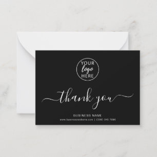 Carte De Correspondance Logo d'entreprise noir personnalisé