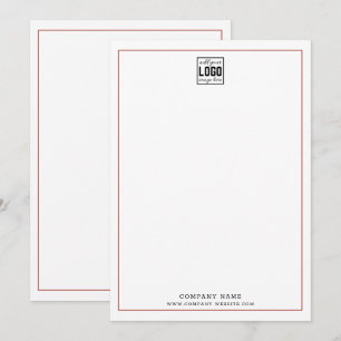 Carte De Correspondance Logo d'entreprise personnalisé avec bordure rouge