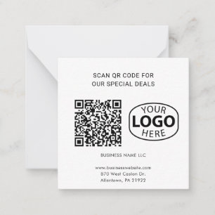 Carte De Correspondance Logo d'entreprise simple Typographie de code QR pe