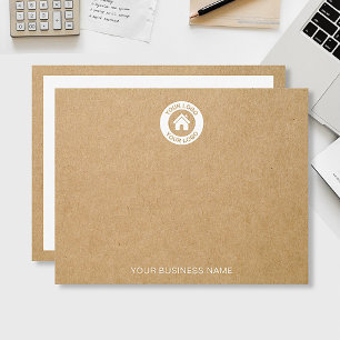 Carte De Correspondance Logo personnalisé de style Kraft simple moderne