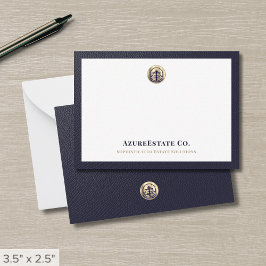 Carte De Correspondance Logo professionnel Marine Blue Gold