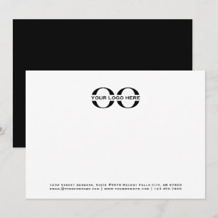 Carte De Correspondance Logo professionnel noir et blanc 5x7