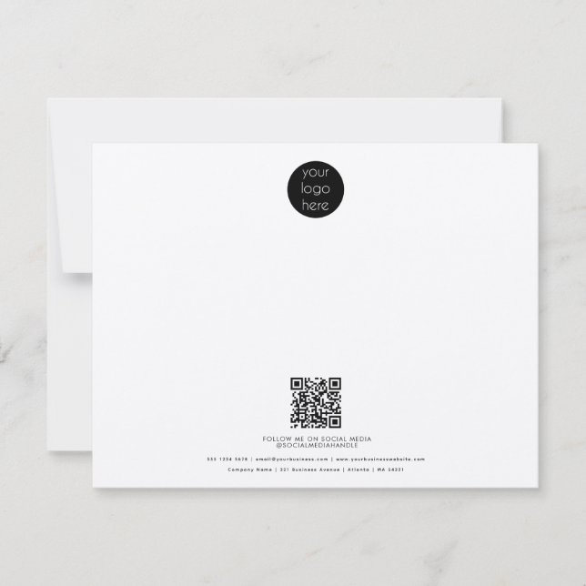 Carte De Correspondance Logo professionnel QR Code Rustic Kraft (Devant)