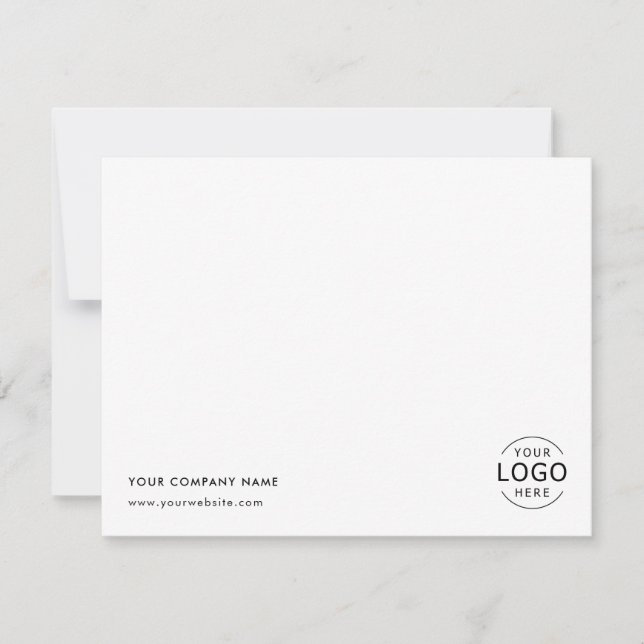 Carte De Correspondance Logo Professionnel Simple Blanc (Devant)