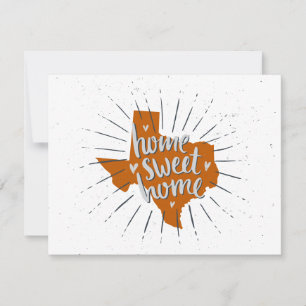 Carte De Correspondance Longhorn Burnt Orange Home Sweet Home - Texas