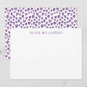 Carte De Correspondance Love Heart motif nom personnalisé